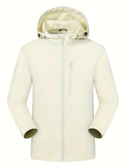 Solid Zip Up Hooded Jacket Casual Long Sleeve Versatile Outerwear