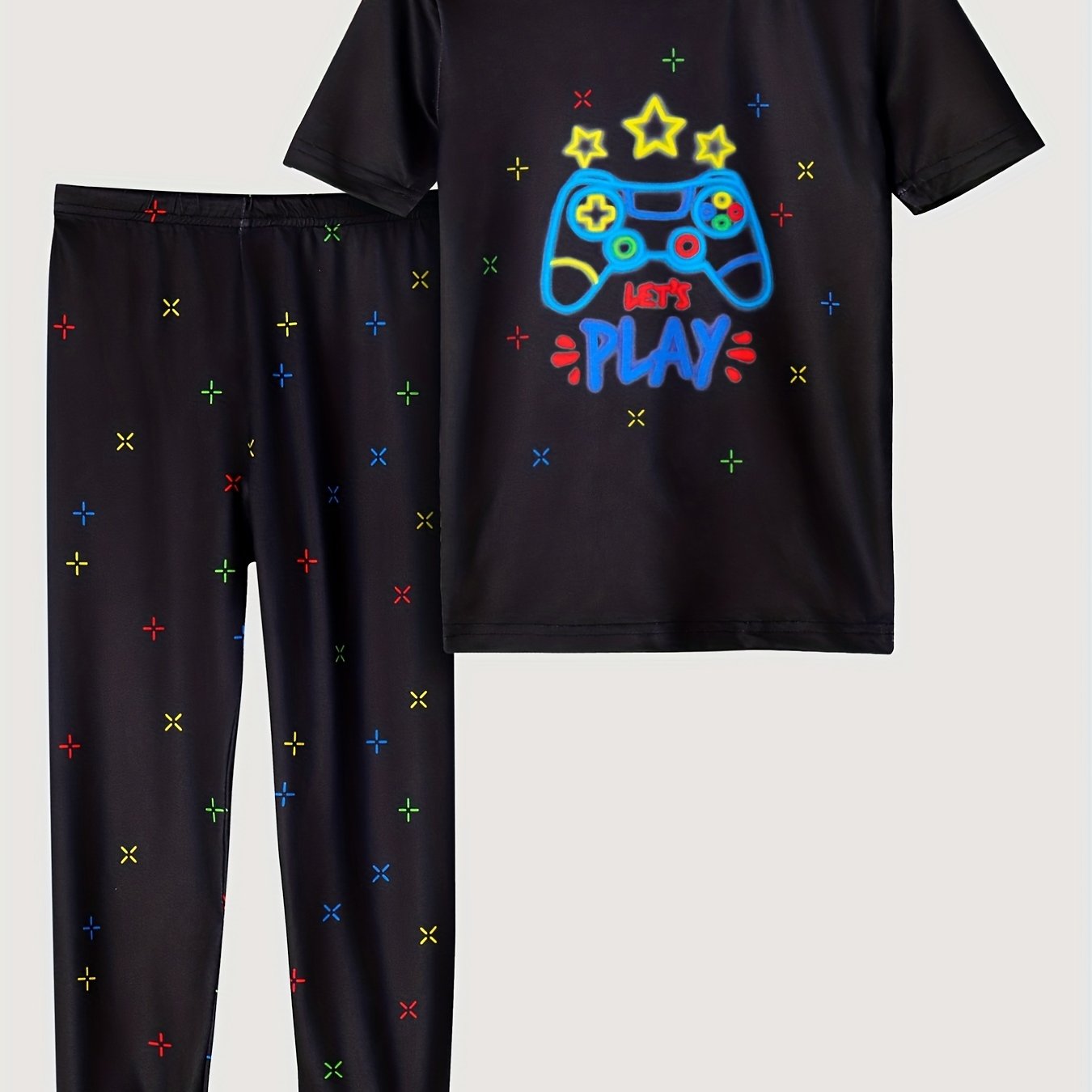 Boys Game Console Pajamas Set - Short Sleeve T shirt & Trousers