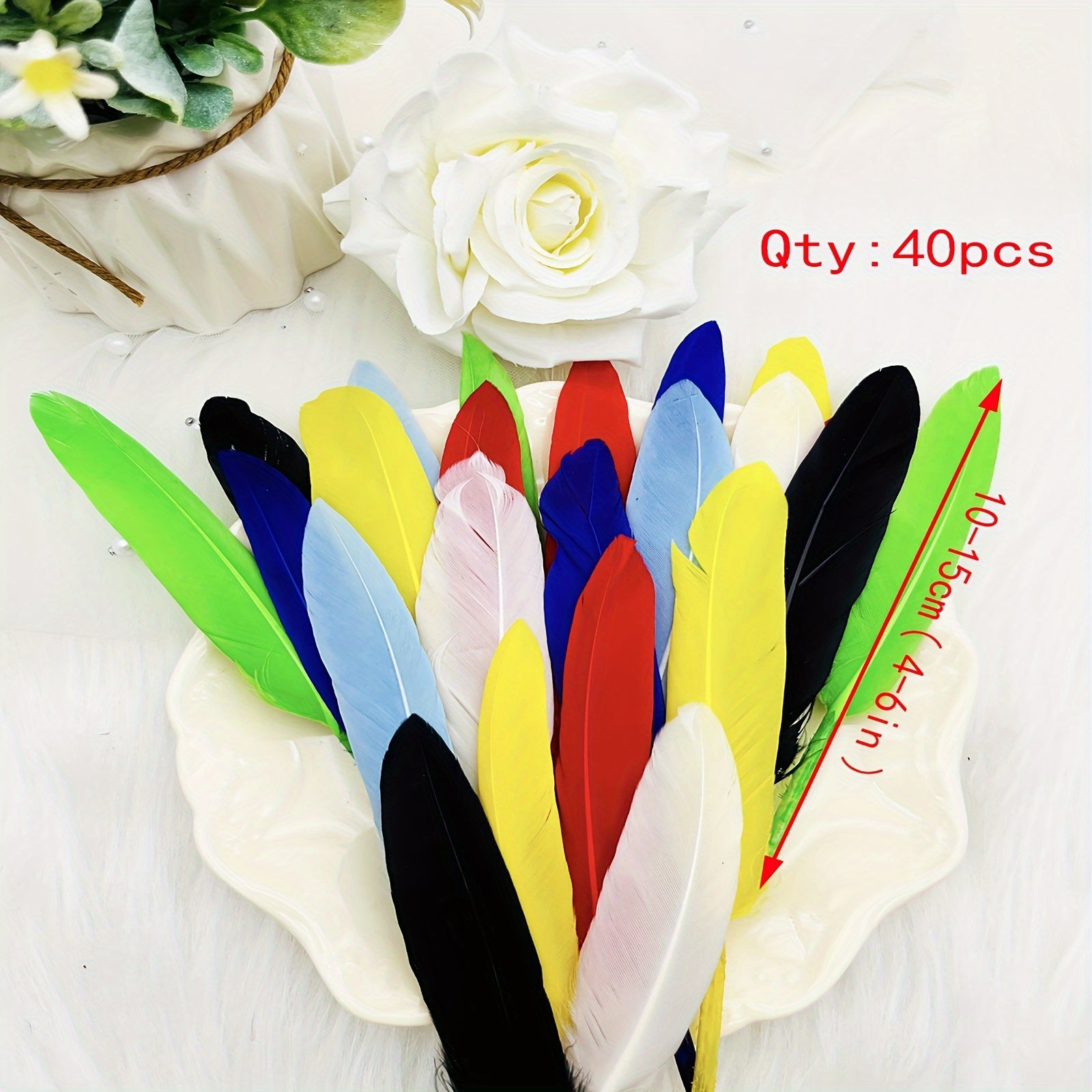 40pcs Colored Natural Goose Feather DIY Art Wedding Party Dream Catcher