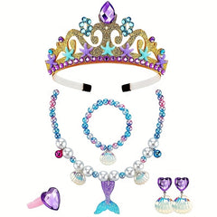 Girls Mermaid Tail Jewelry Set - Birthday Gift for Children