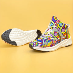 Luminous Graffiti Pattern Running Shoes Soft Thick Sole