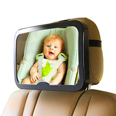 Adjustable Kids Car Mirror with Secure Straps Shatterproof Convex View