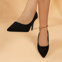 Women's Stiletto Heels Pointed Toe Slip On Pumps Women's Solid Heels