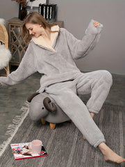 Cozy Fuzzy Lounge Set Top & Pants Women's Loungewear