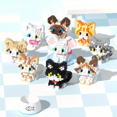Cat Series Building Blocks Tabletop Decorative Puzzle Set