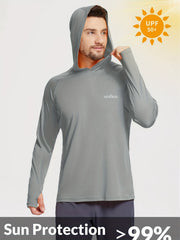 Men's UPF 50 Sun Protection Hoodie Long Sleeve SPF UV Quick Dry Lightweight