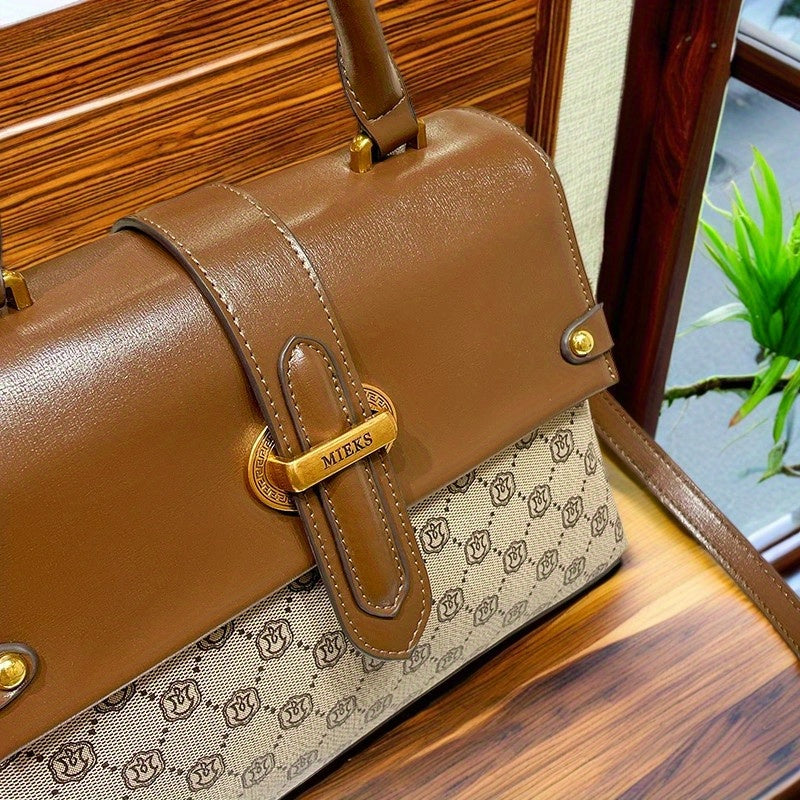 Stylish Texture Masterpiece Classic Handbag with Lock Buckle