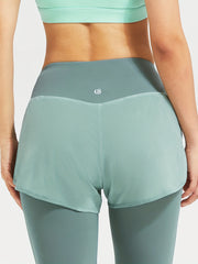 2 In 1 Sports Running Yoga Leggings Butt Lifting Slim Fitness Pants