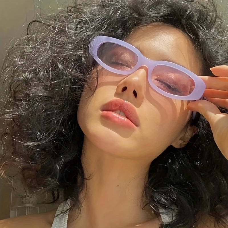 Y2K Oval Sunglasses Jelly Beach Party UV400
