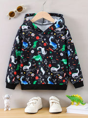 Space Dinosaur Boys Hooded Sweatshirt