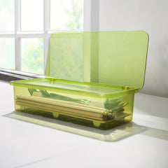 Transparent Chopstick Holder Kitchen Storage Box Plastic Drain Fridge Box