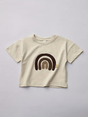 Toddler Rainbow Print T shirt Loose Casual Baby Boys & Girls Summer Tee Top