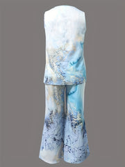 Marble Print Tank Top & Pants Set