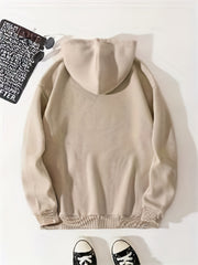 Coffee Print Kangaroo Pocket Hoodie Casual Long Sleeve Drawstring Hoodies