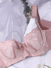 Floral Jacquard Lace Trim Push Up Bra Plus Size Women Sexy Bra