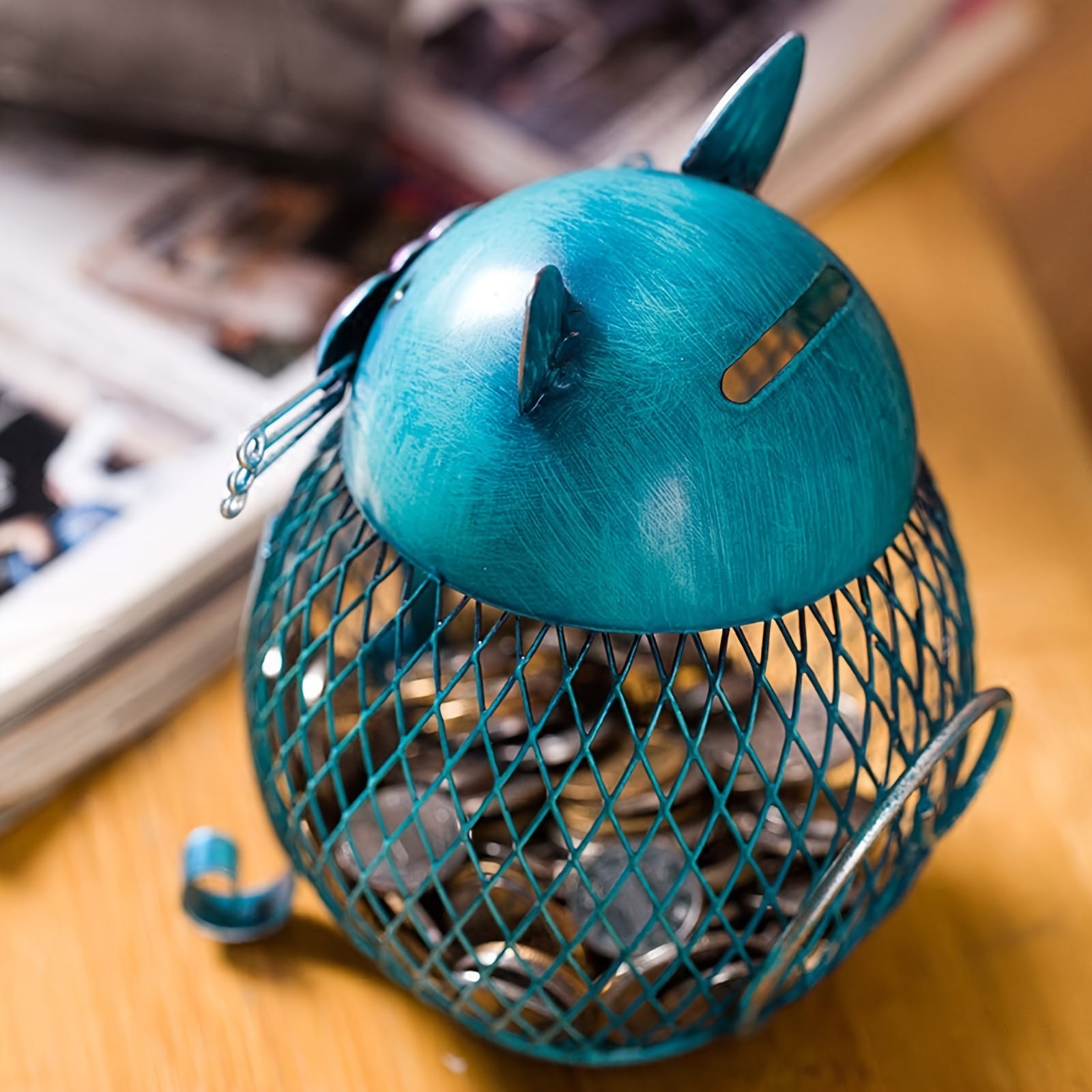Cat Coin Box Piggy Bank Iron Art Handcrafts Home Decor