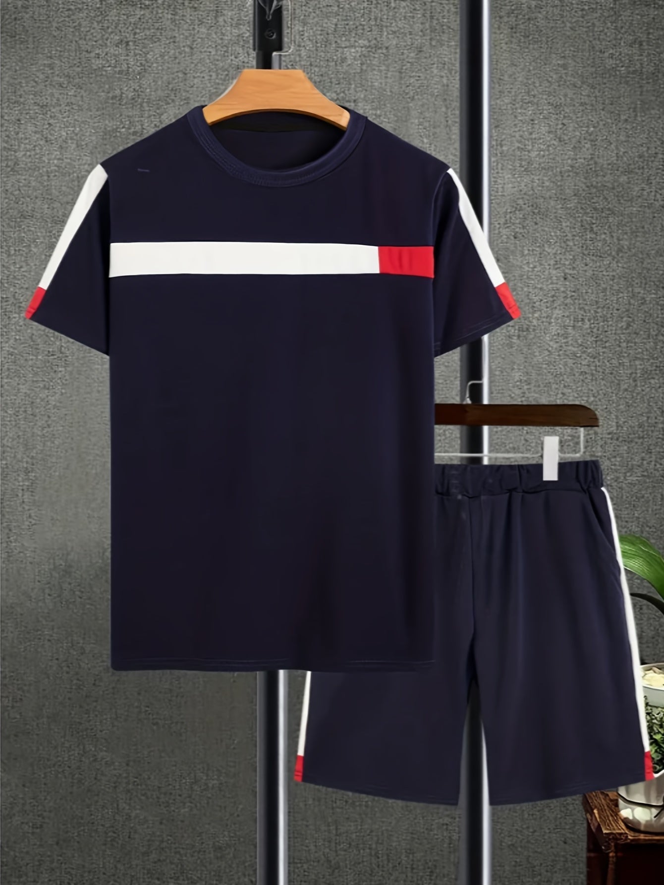 Boys Casual Stripe Short Sleeve T shirt&Shorts Set Summer Kids Clothing