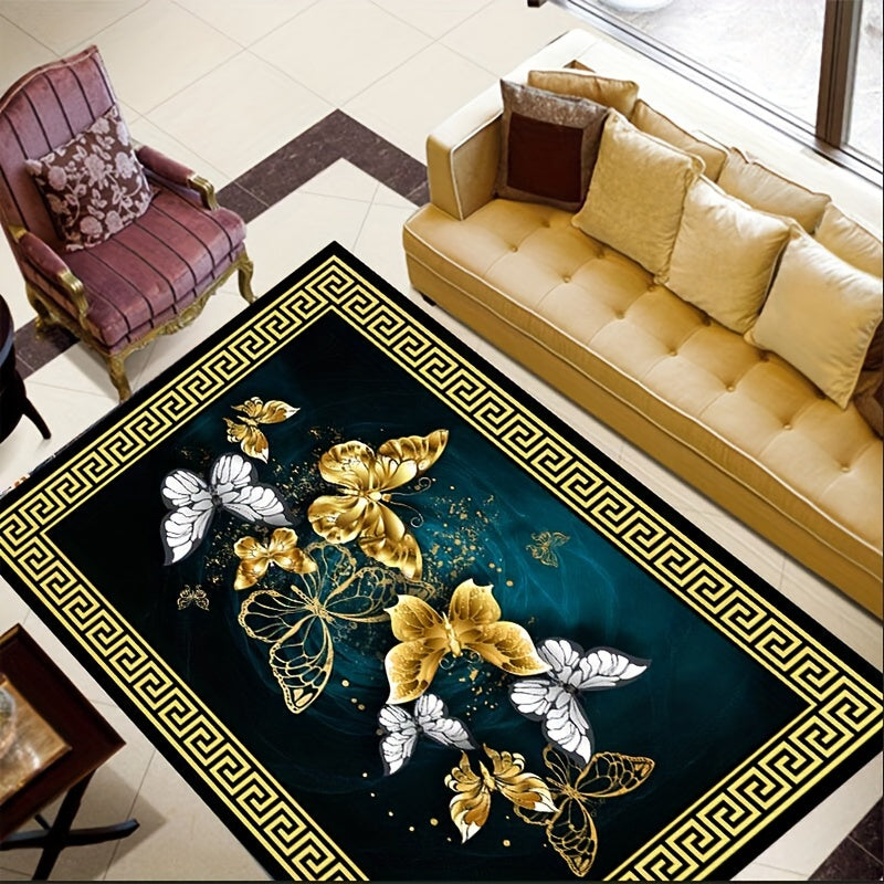 Boho Butterfly Pattern Carpet Anti Fatigue Kitchen Rug Vintage