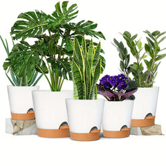 Self-Watering Plastic Flower Pots - Set of 1