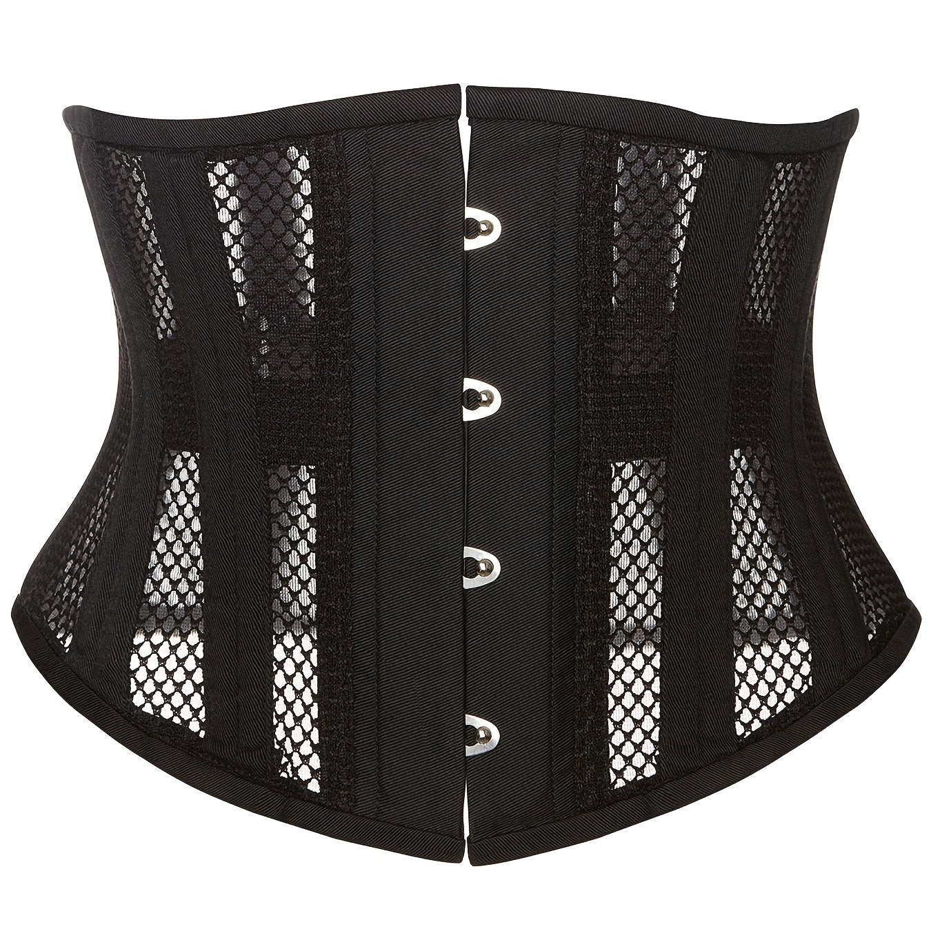 24 Steel Boned Underbust Lace Up Mesh Waist Corset