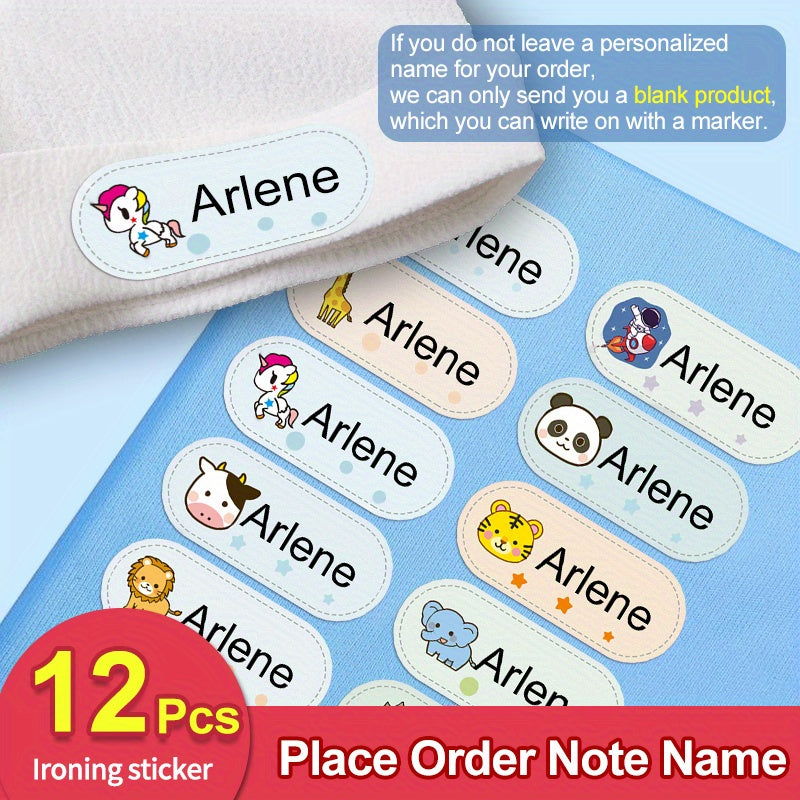 Custom Iron-On Washable Name Stickers - 36pcs