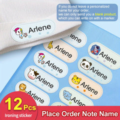 Custom Iron-On Washable Name Stickers - 36pcs