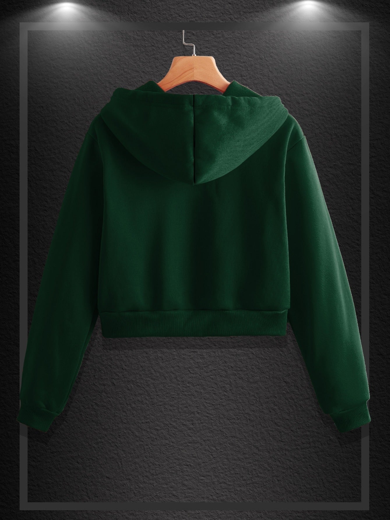 Women's Solid Zip Up Hoodie Drawstring Sweatshirt