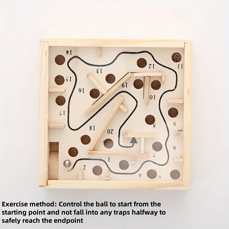 Wooden Hand Eye Coordination Maze for Focus & Balance Art