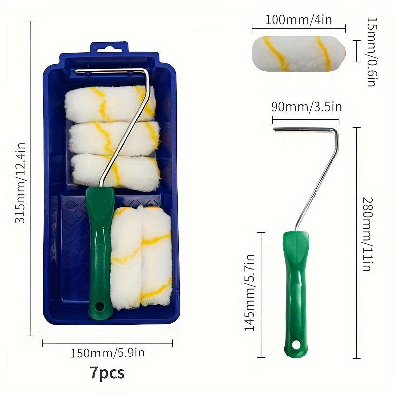 7pcs Dtex H Promotion MINI KITS 4 X 1 2 Inch Universal Use for Indoor Painting