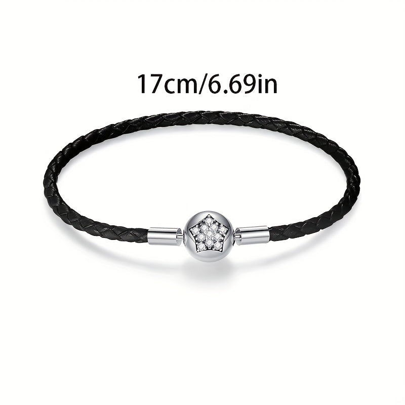 S925 Silver Star Charm Bracelet for Girls Family Friends Kids