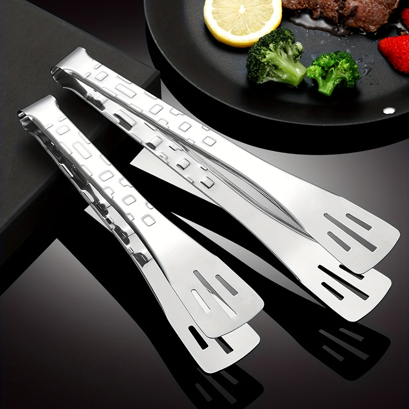 Stainless Steel Food Tongs Anti-scalding Bread Clips BBQ Clamps