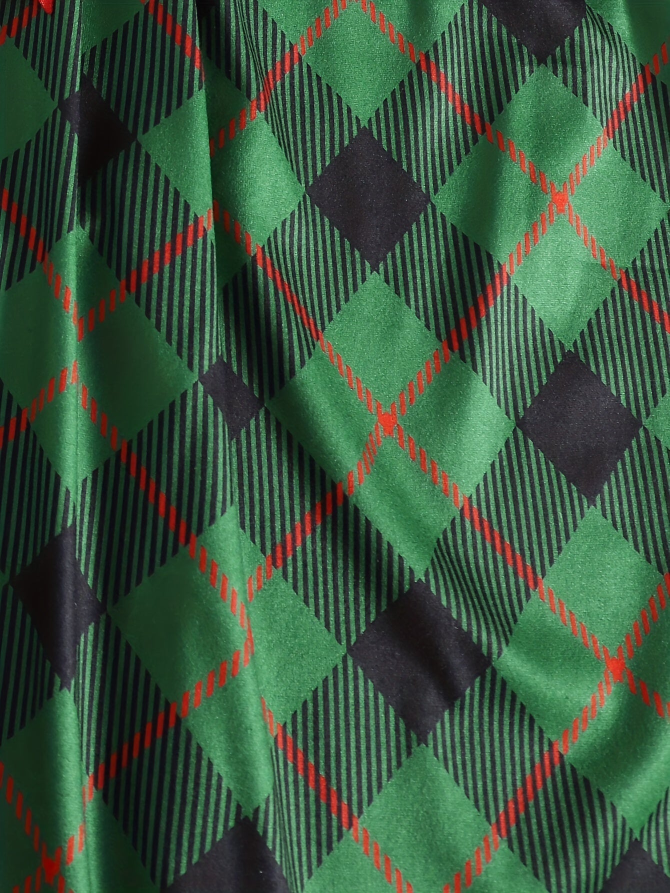 Christmas Print Pajama Set Crew Neck Cami Top & Shorts & Plaid Pants