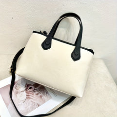 Leather Convertible Shoulder Bag Zipper Closure Minimalist Crossbody Bag
