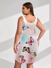Tie Dye Butterfly Print Tank Nightdress