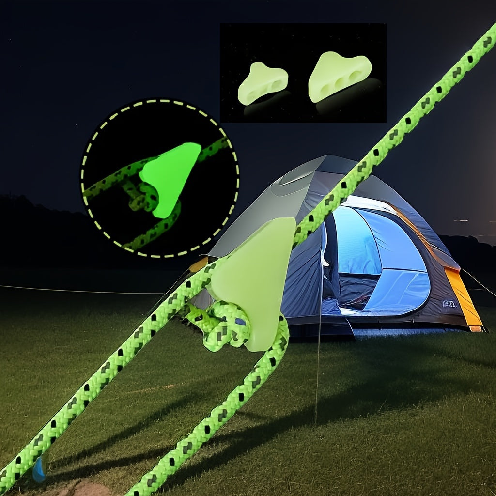 20pcs Fluorescent Triangle Rope Buckles For Outdoor Safety And Convenience