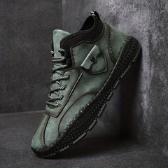 Men's Solid Low Top Lace up Boots Outdoor Walking Shoes