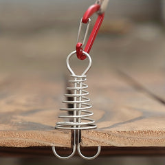4pcs Stainless Steel Octopus Rope Buckles with Spiral Tent Pegs and Hooks