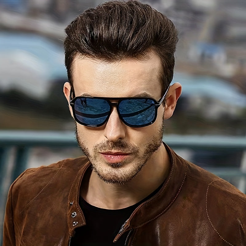 Men's Retro Square Frame Polarized Sunglasses