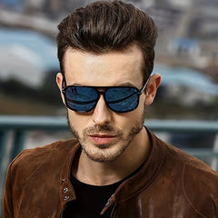Men's Retro Square Frame Polarized Sunglasses