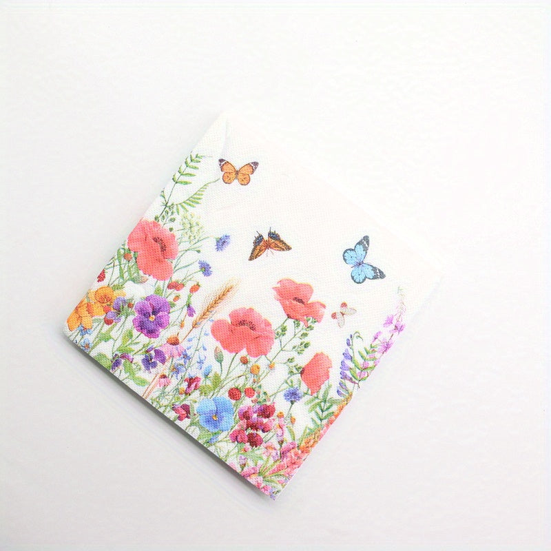 20pcs Flowers Napkins Decorative Floral Paper Napkins
