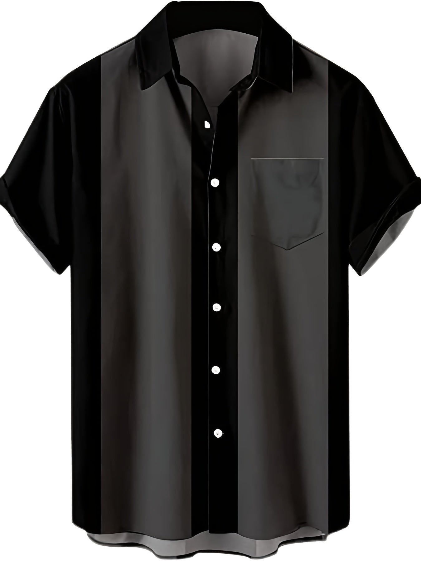 Stripe Print Men's Casual Shirt With Chest Pocket