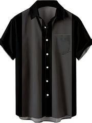 Stripe Print Men's Casual Shirt With Chest Pocket