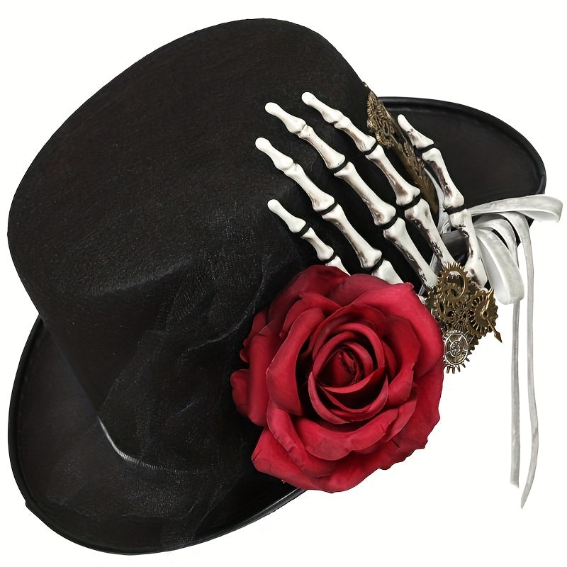 Unisex Gothic Skeleton Steampunk Hat Metal Gear Rose Halloween