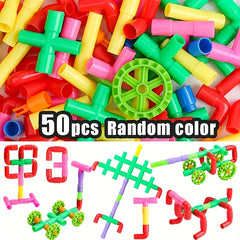 50pcs Water Pipe Building Blocks Set for Skill Building Creative Gift