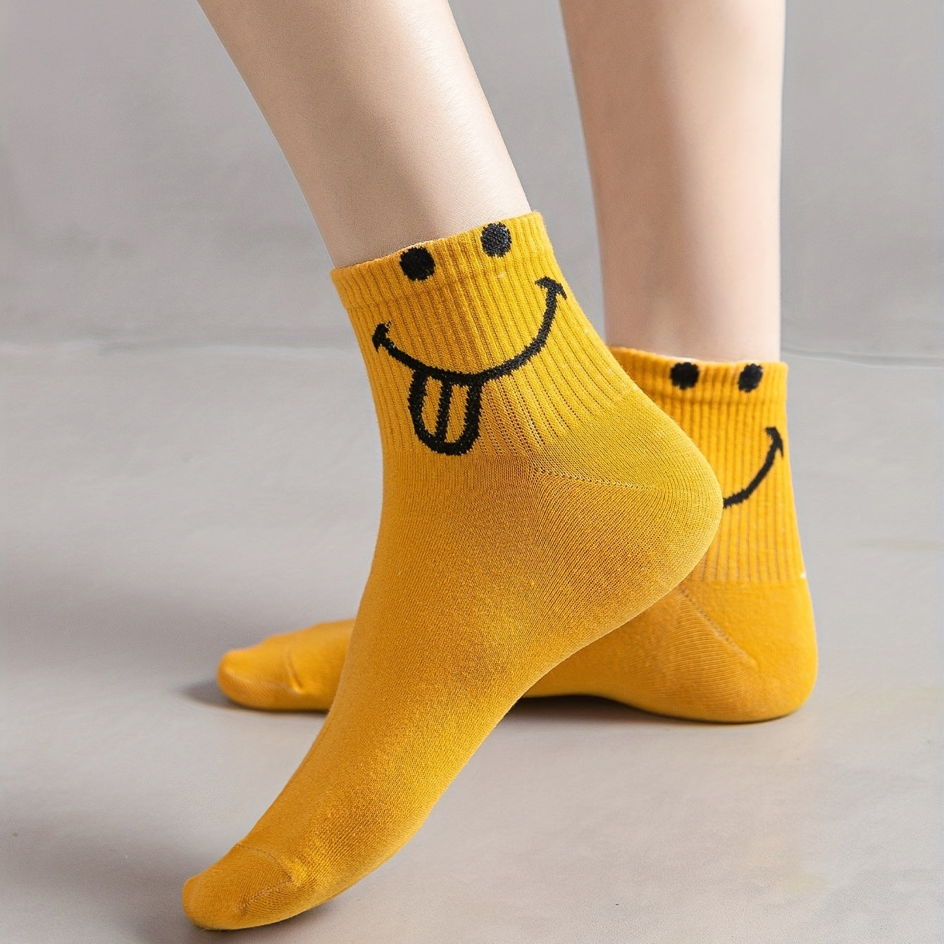 8 Pairs Expressive Print & Funny Mid Tube Socks Women's Stockings