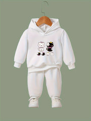 Yinyang Kitty Print 2pcs Girls Outfits For Sports