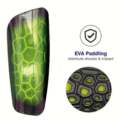 1 Pair Professional Football Shin Guards with Shock Absorbing Protection