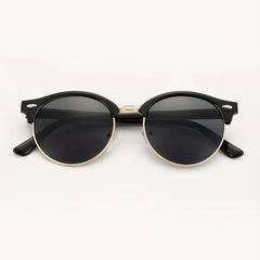 Men's Half Frame Sunglasses Metal Rice Nail