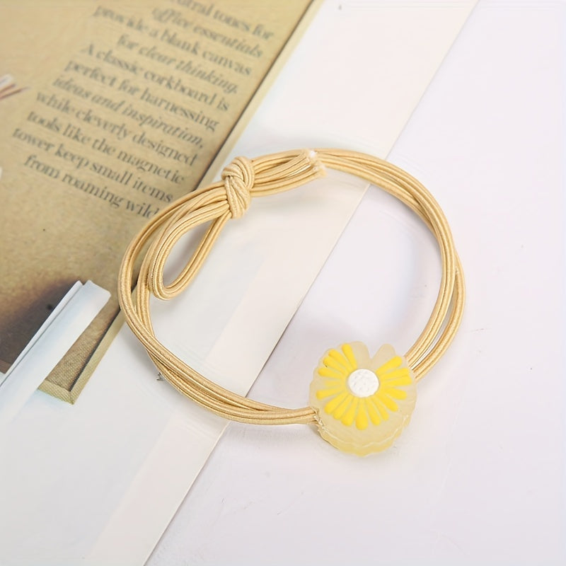 5pcs Luminous Daisy Hair Tie Hair Bands Ponytail Holders Scrunchies for Girls