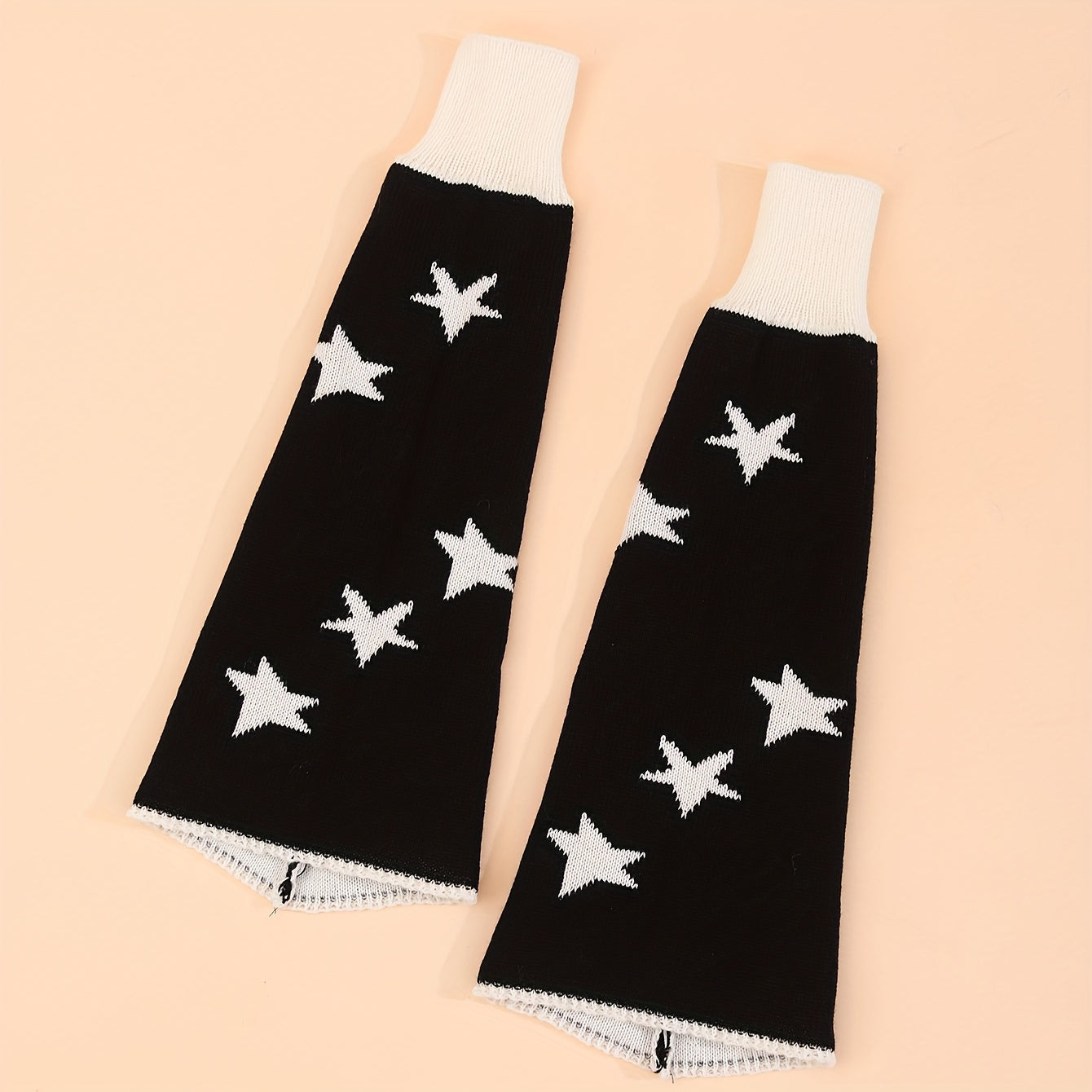 Skull & Star Print Leg Warmers Knee High Socks Women's Stockings